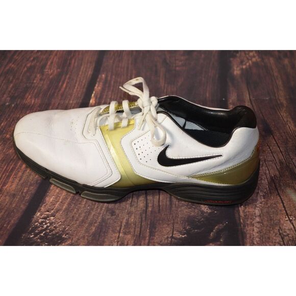 Nike Lunar Saddle Men's Golf Shoes Size 10 | 551456-100 White Gold‎ - Picture 1 of 6
